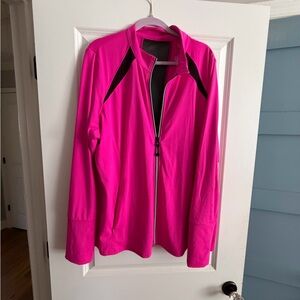 Lane Bryant Pink and Black Varsity Jacket